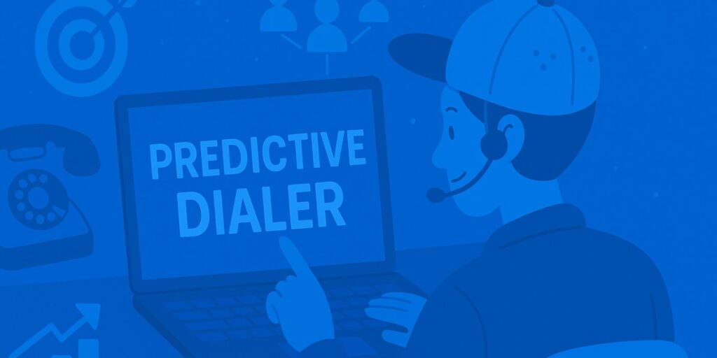 cloud call center protective dialer being used on laptop