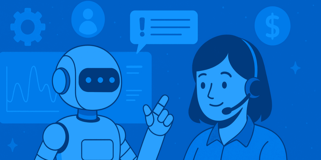 AI robot talking to a woman