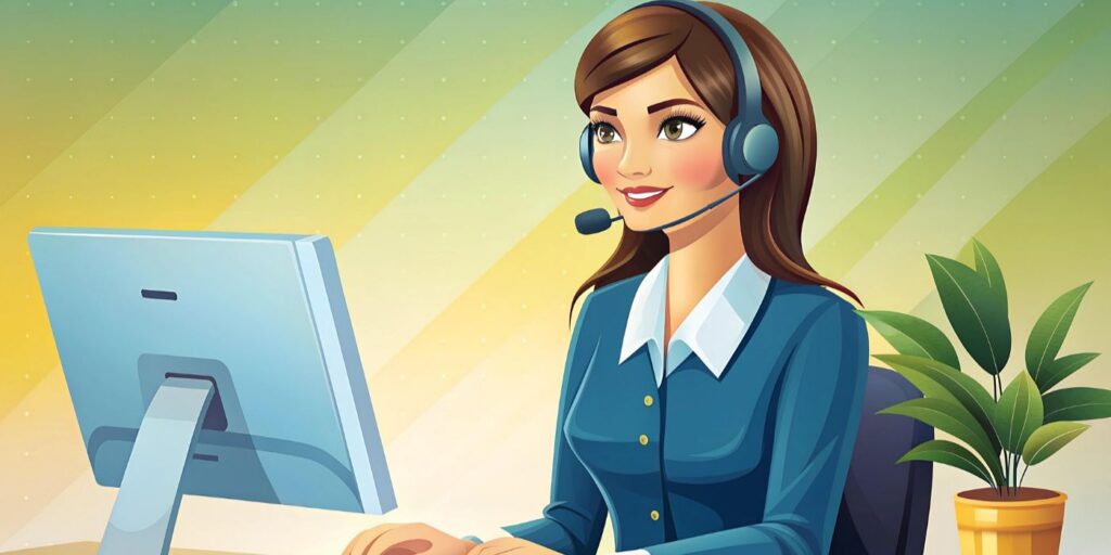 Call center manager calculating software costs using dashboards and seat-based pricing visuals.