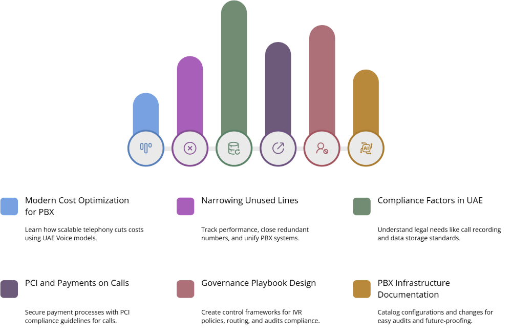 graphical representation for Costs, Compliance, and Governance for UAE Voice